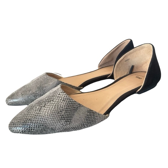 GAP Shoes - GAP Black Gray Snakeskin D’Orsay Flats Size 9